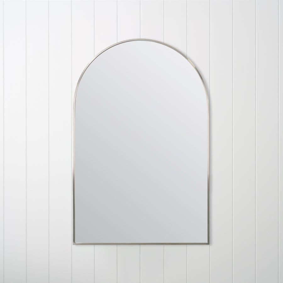 TileCloud BATHWARE Arch Mirror Warm Brushed Nickel