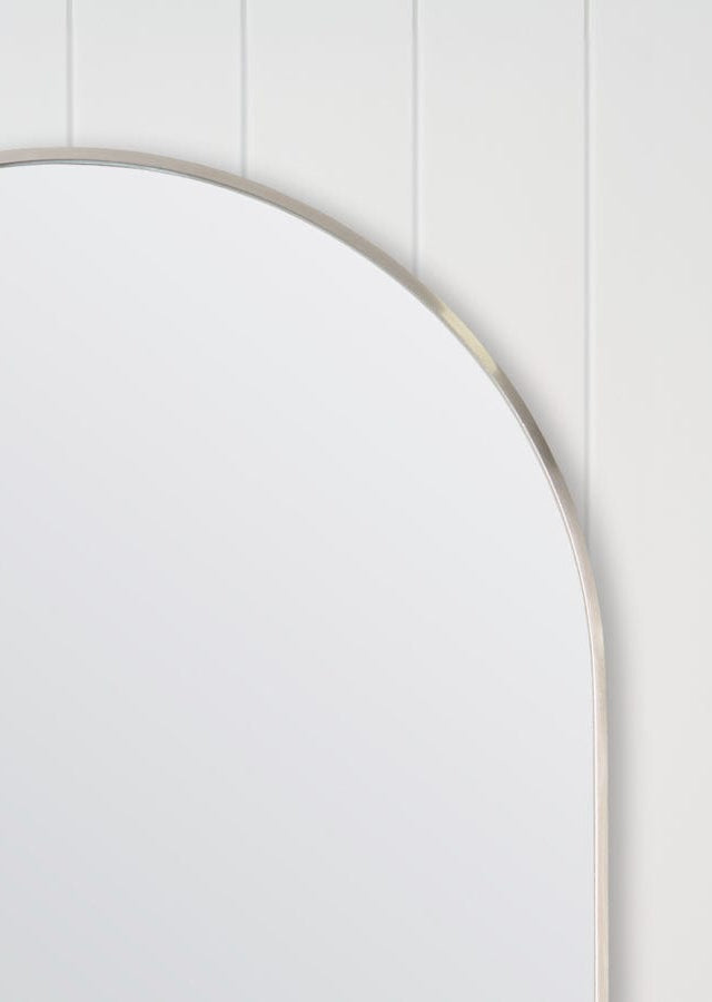 TileCloud BATHWARE Arch Mirror Warm Brushed Nickel