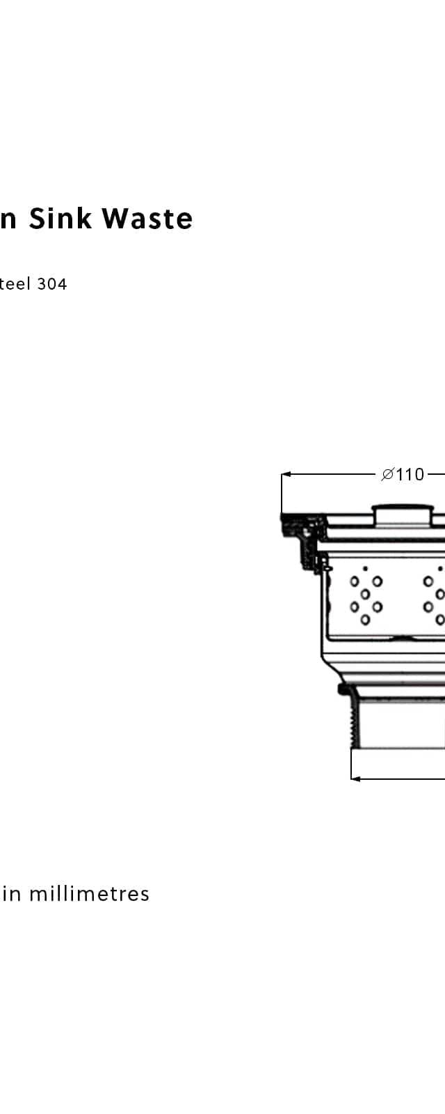 TileCloud BATHWARE Farmhouse Kitchen Sink Waste