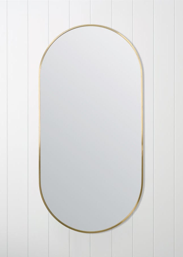 TileCloud BATHWARE Oval Mirror Brushed Brass