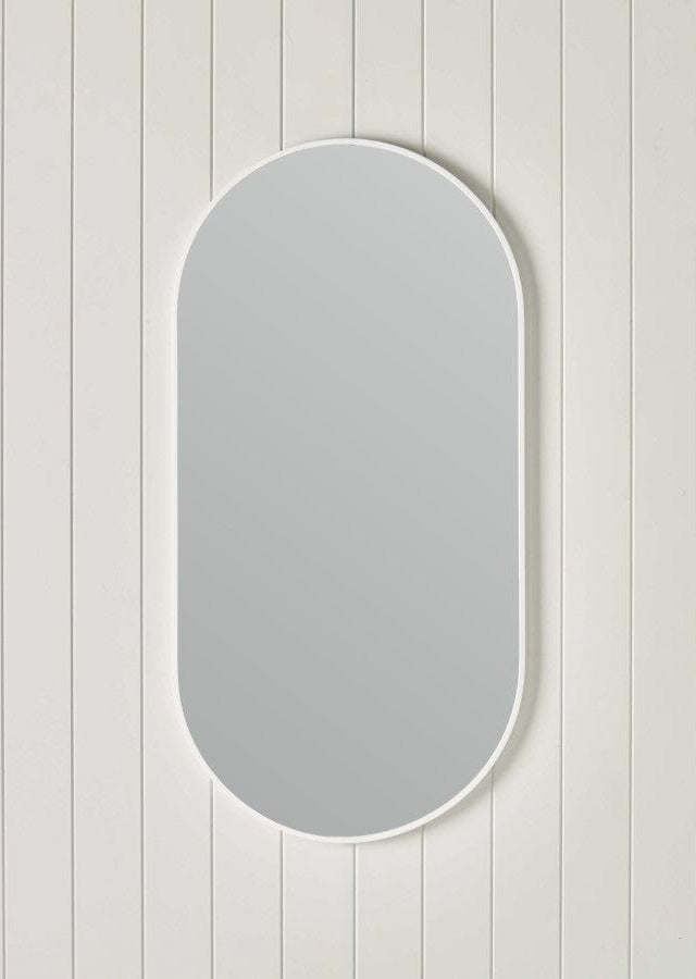 TileCloud BATHWARE Oval Mirror Matte White