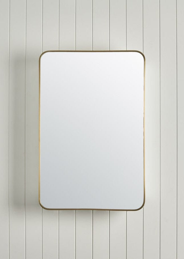 TileCloud BATHWARE Rectangular Mirror Cabinet Brushed Brass