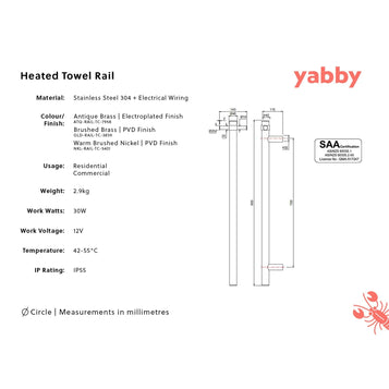 Heated Towel Rail Warm Brushed Nickel