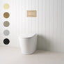 Angled In-Wall Toilet With Rectangle Warm Brushed Nickel Buttons