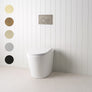 Angled In-Wall Toilet With Round Gunmetal Buttons