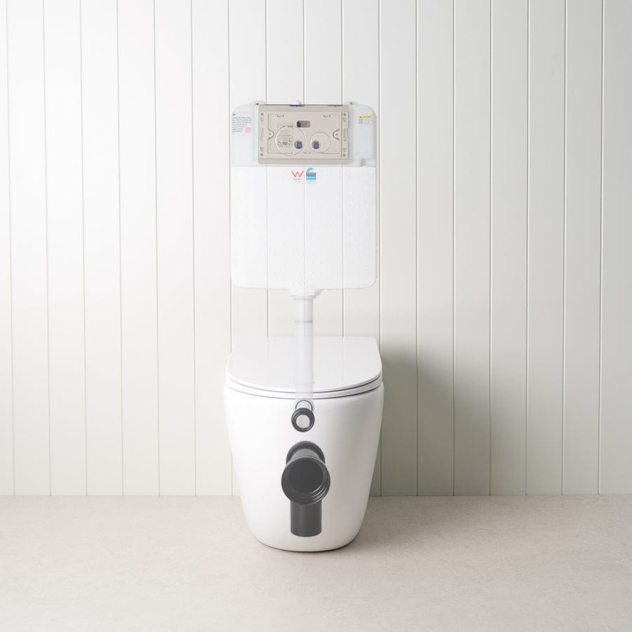 TileCloud TOILETS Curved In-Wall Toilet With Round Warm Brushed Nickel Buttons
