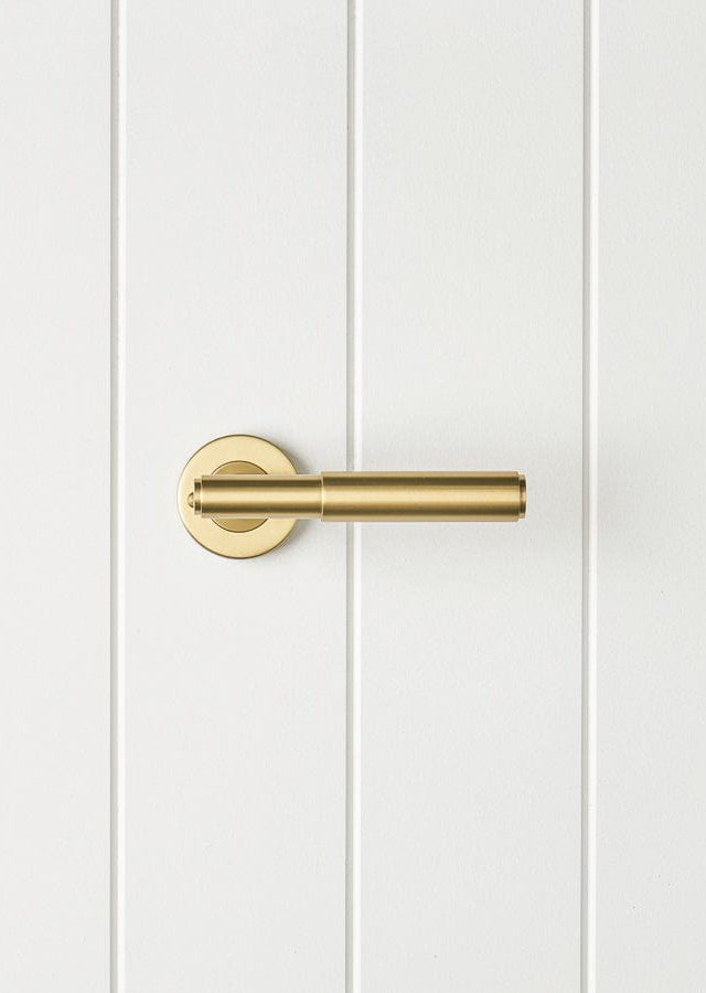 TileCloud TAPWARE Melbourne Door Handle with Lock Brushed Brass