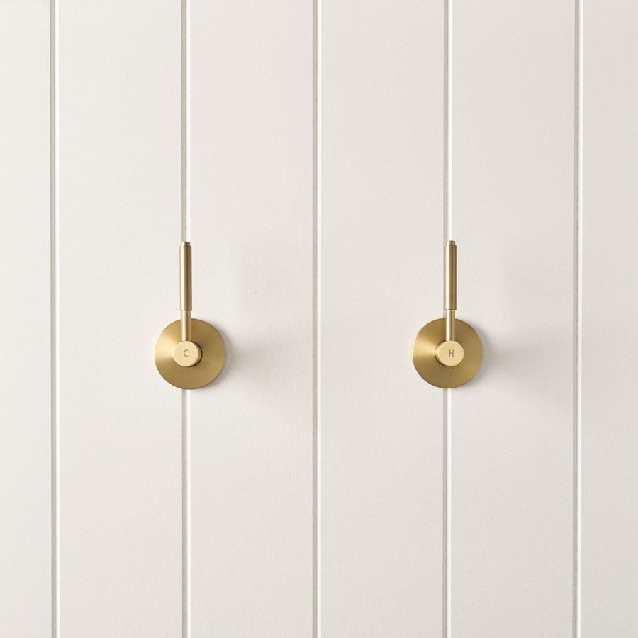 TileCloud TAPWARE Melbourne Double Handle Taps Brushed Brass