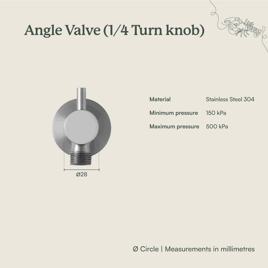 TileCloud TAPWARE Angle Valve (1/4 Turn knob) Antique Brass