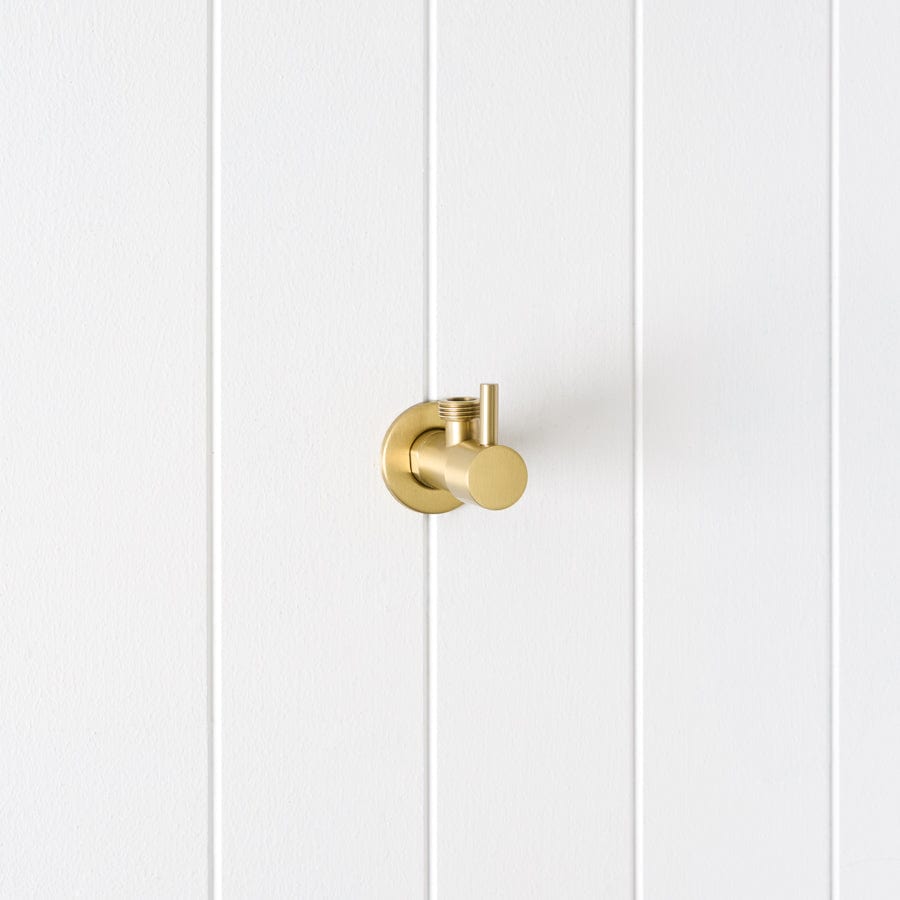 TileCloud TAPWARE Angle Valve (1/4 Turn knob) Brushed Brass