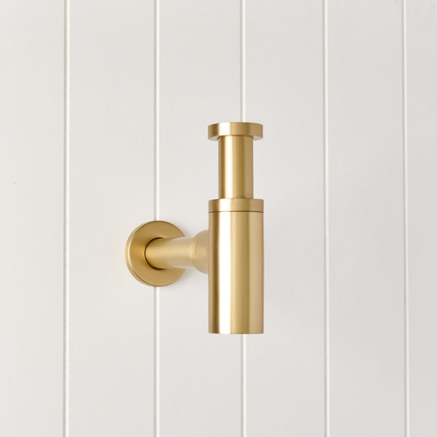 TileCloud TAPWARE Basin Bottle Trap Brushed Brass