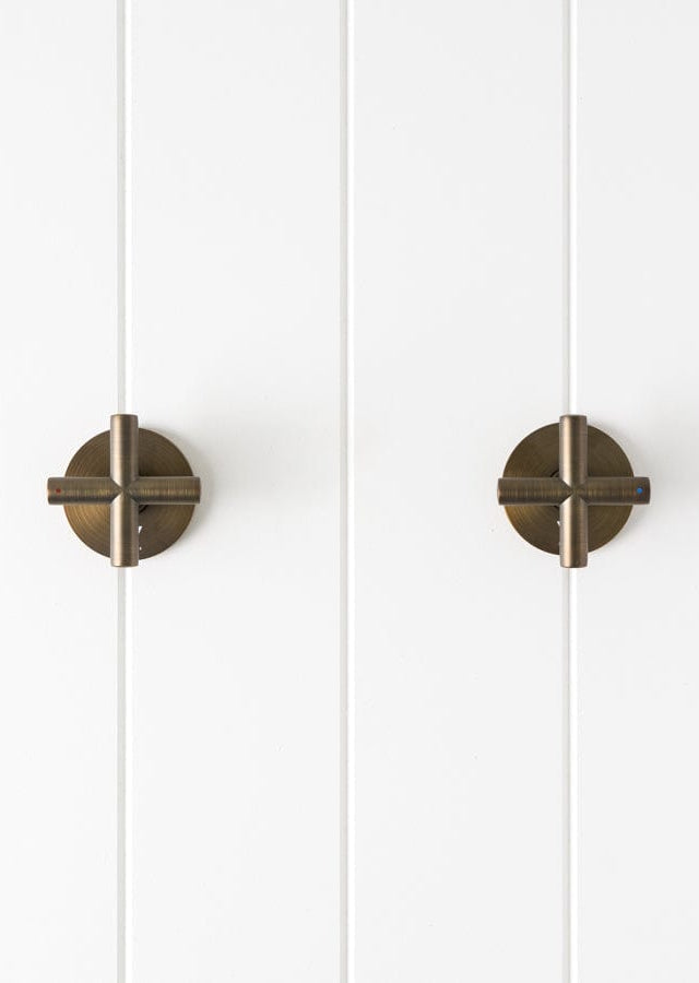Yabby TAPWARE Cross Taps Antique Brass