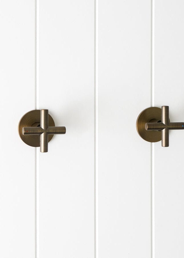 Yabby TAPWARE Cross Taps Antique Brass