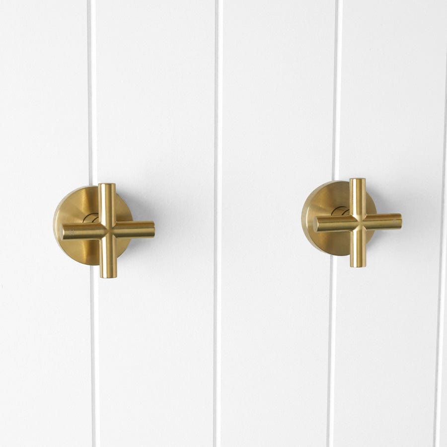 Yabby TAPWARE Cross Taps Brushed Brass