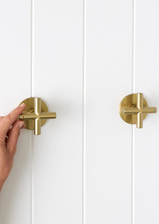 Yabby TAPWARE Cross Taps Brushed Brass