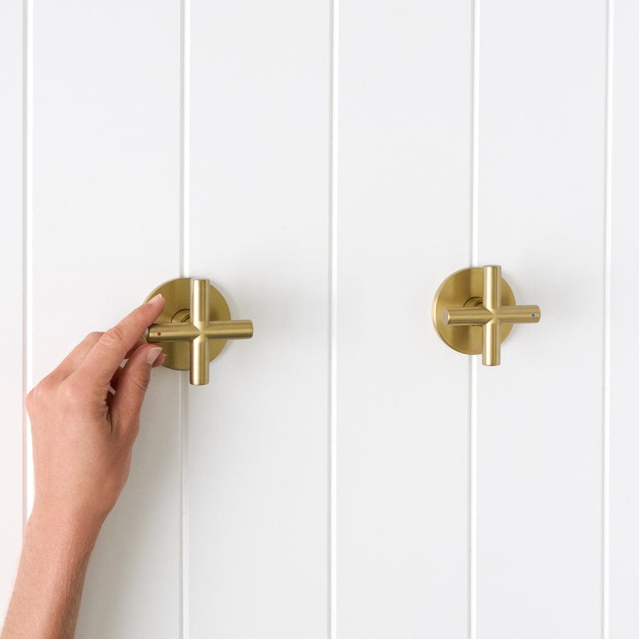 Yabby TAPWARE Cross Taps Brushed Brass