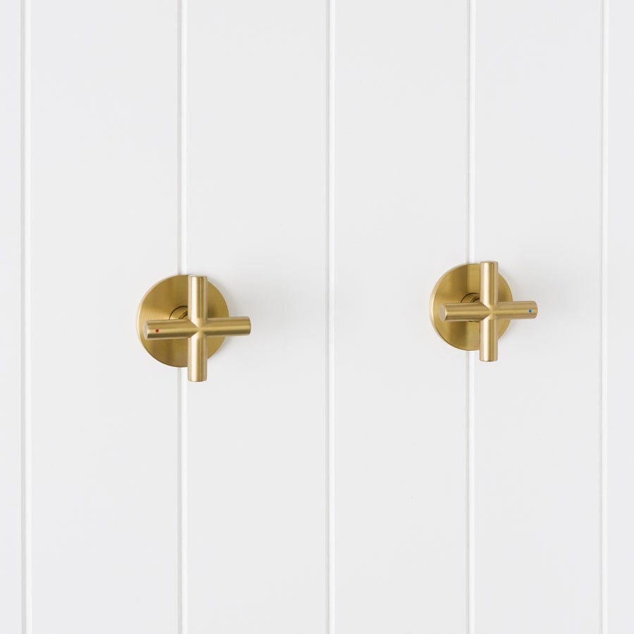 Yabby TAPWARE Cross Taps Brushed Brass