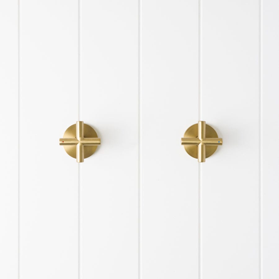 Yabby TAPWARE Cross Taps Brushed Brass
