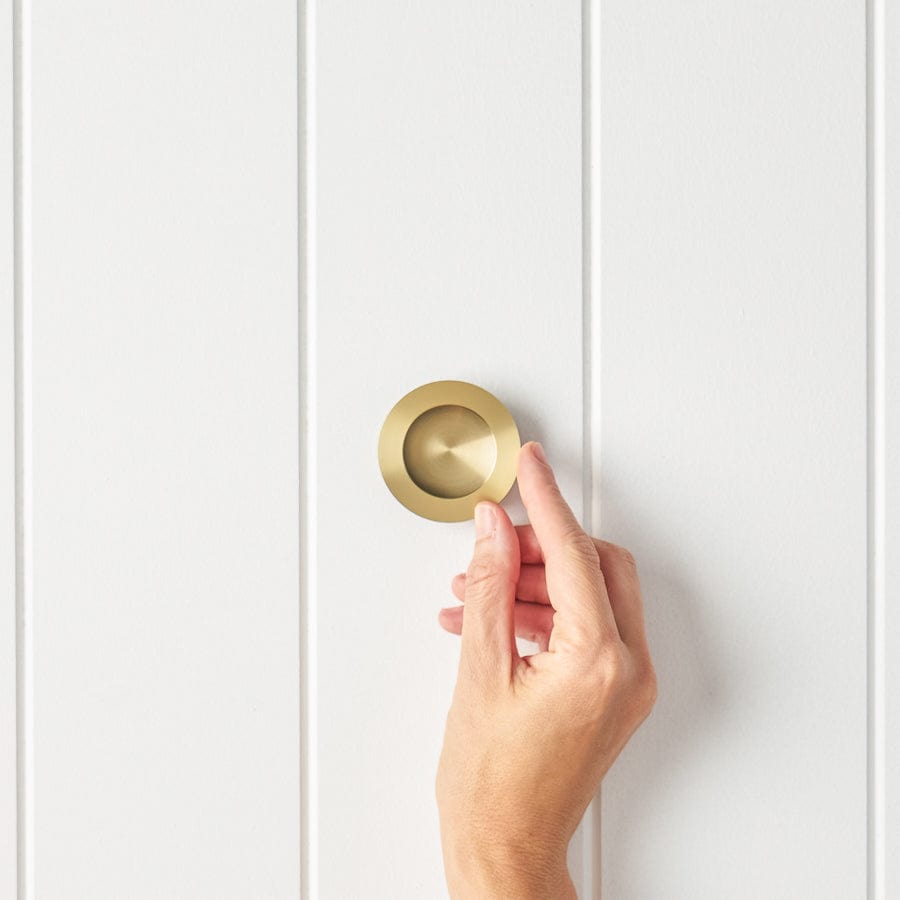 TileCloud TAPWARE Flush Pull Round Brushed Brass