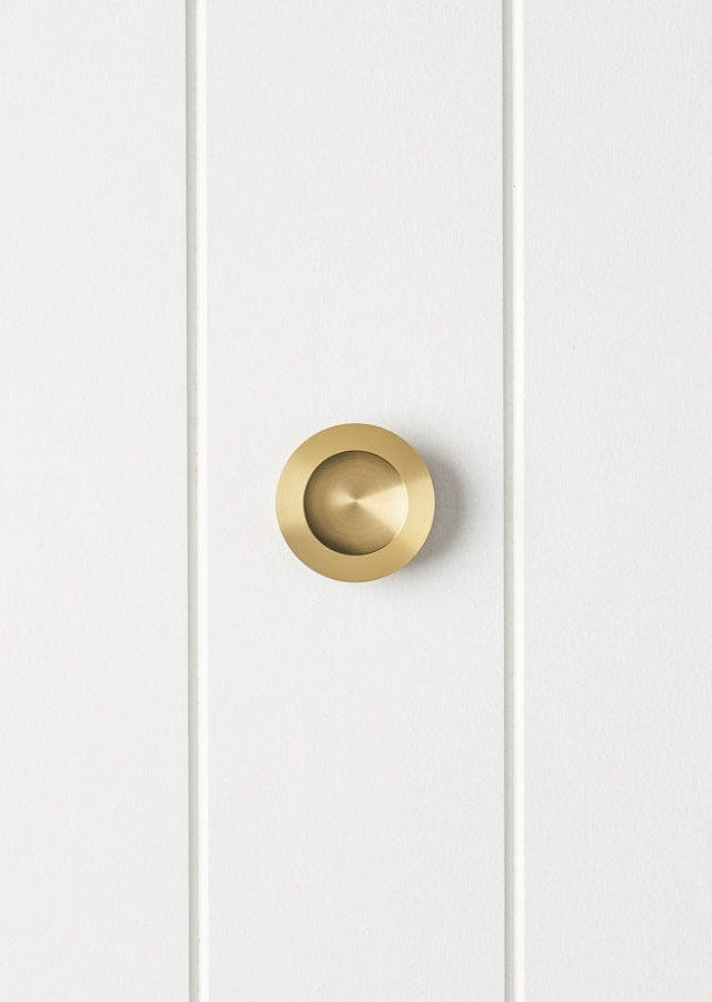 TileCloud TAPWARE Flush Pull Round Brushed Brass