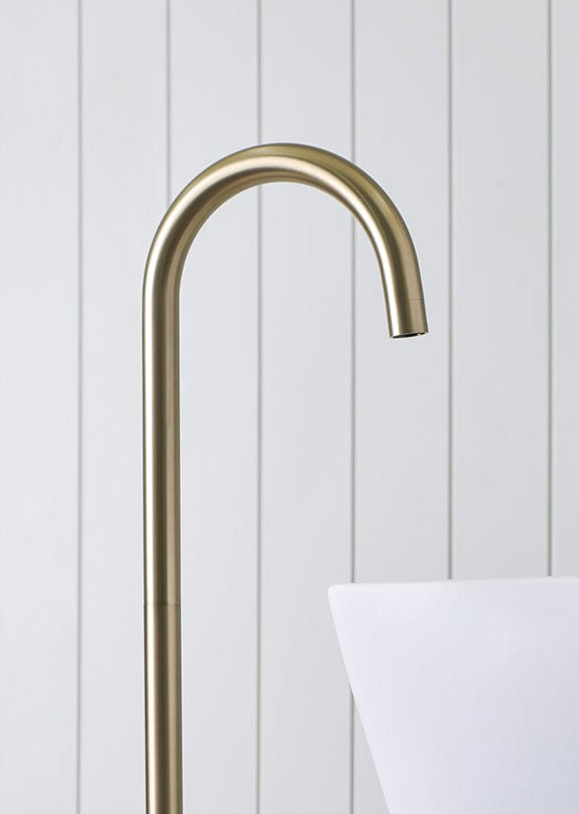 Yabby TAPWARE Freestanding Bath Spout Warm Brushed Nickel