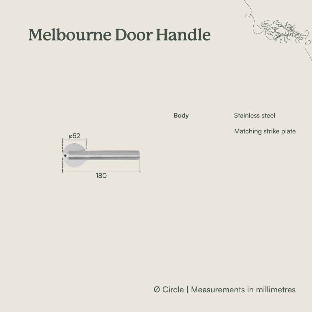 TileCloud TAPWARE Melbourne Door Handle Warm Brushed Nickel