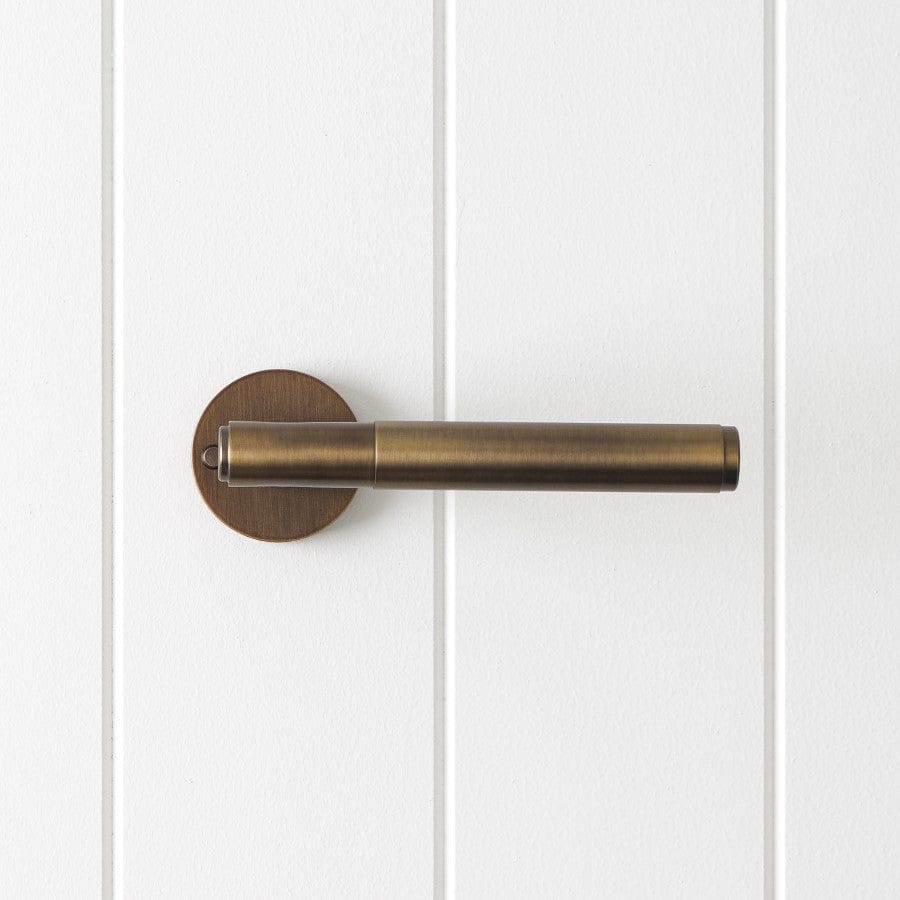 TileCloud TAPWARE Melbourne Door Handle with Lock Antique Brass