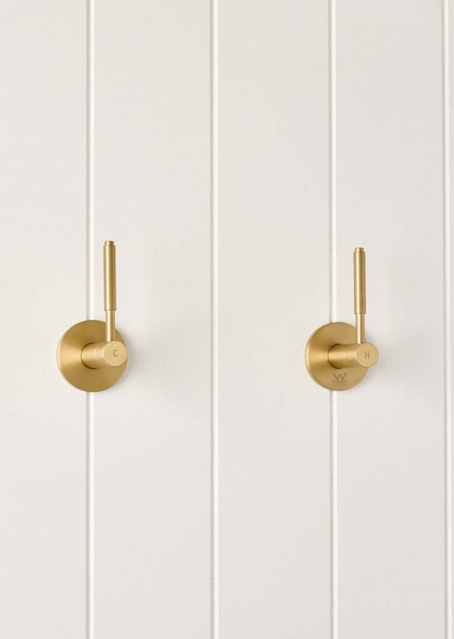 TileCloud TAPWARE Melbourne Double Handle Taps Brushed Brass