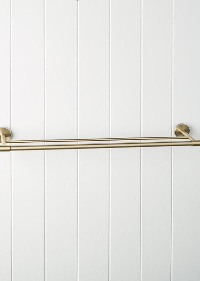 TileCloud TAPWARE Melbourne Double Towel Rail Warm Brushed Nickel 630mm