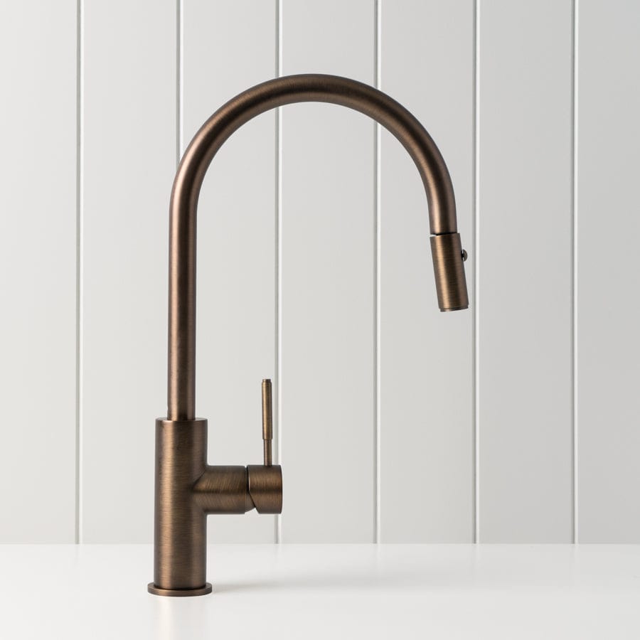 TileCloud TAPWARE Melbourne Dual Function Kitchen Mixer Antique Brass