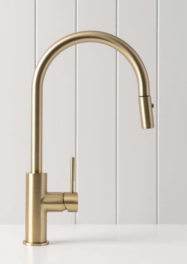 TileCloud TAPWARE Melbourne Dual Function Kitchen Mixer Brushed Brass