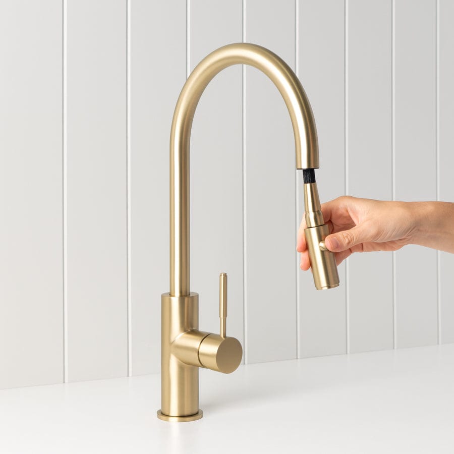 TileCloud TAPWARE Melbourne Dual Function Kitchen Mixer Brushed Brass