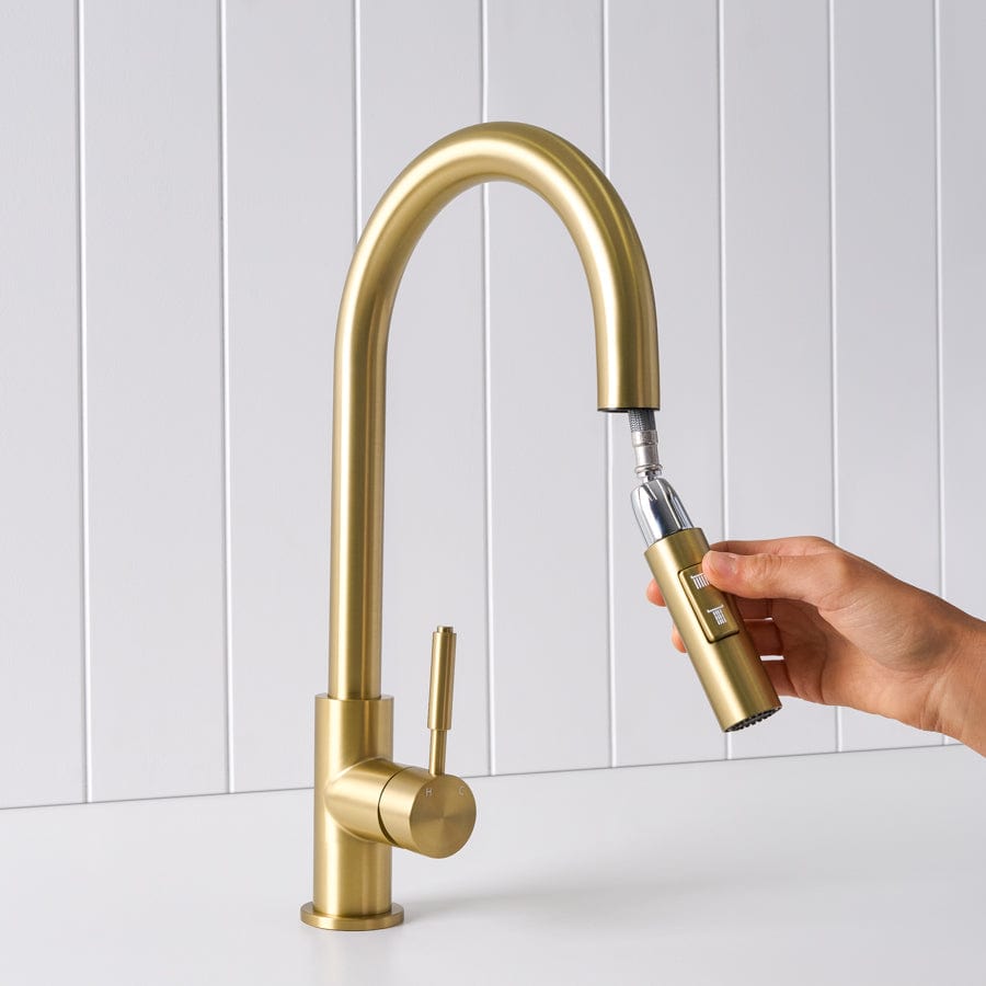 Yabby TAPWARE Melbourne Dual Function Kitchen Mixer Brushed Brass