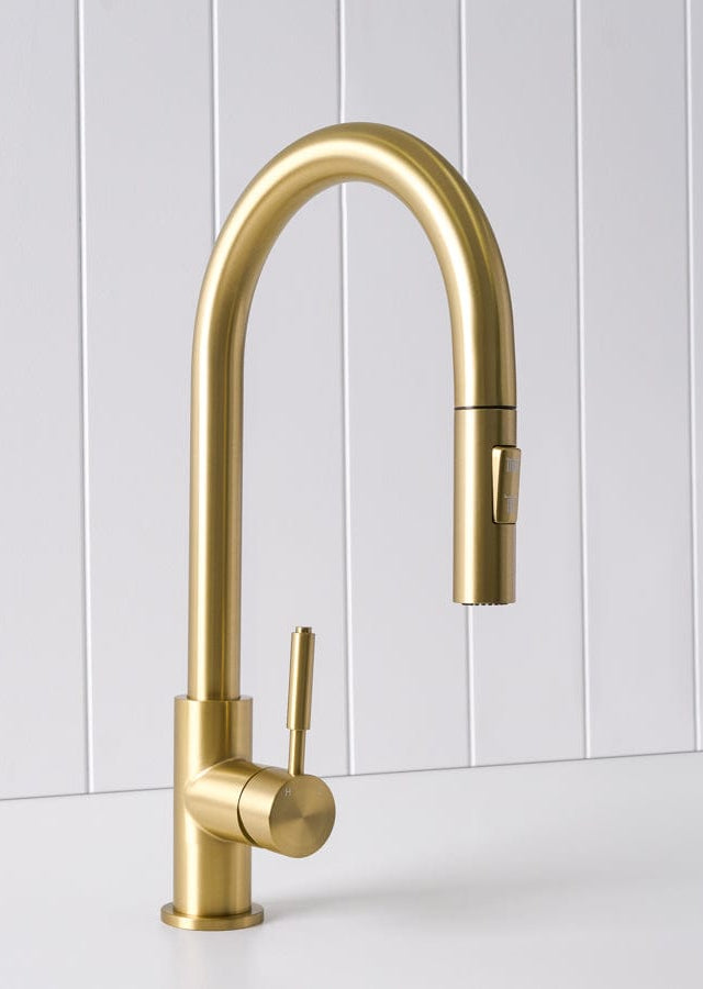 Yabby TAPWARE Melbourne Dual Function Kitchen Mixer Brushed Brass