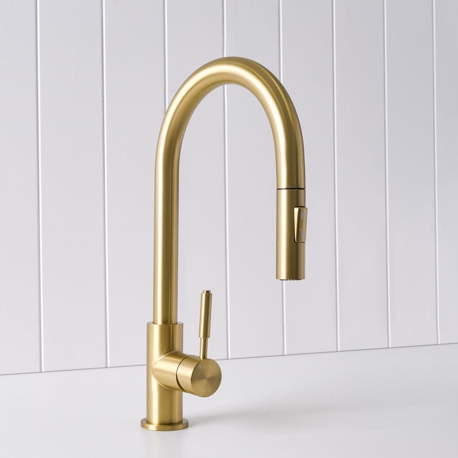 Yabby TAPWARE Melbourne Dual Function Kitchen Mixer Brushed Brass