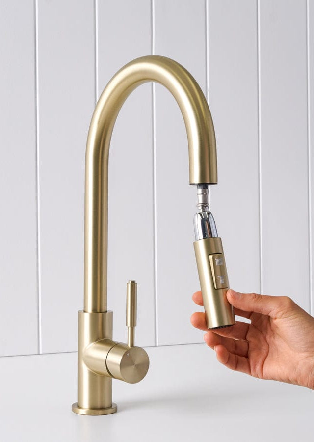 Yabby TAPWARE Melbourne Dual Function Kitchen Mixer Warm Brushed Nickel