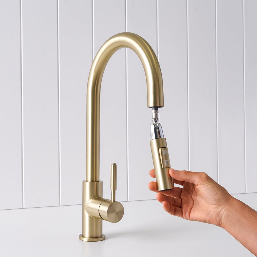 Yabby TAPWARE Melbourne Dual Function Kitchen Mixer Warm Brushed Nickel