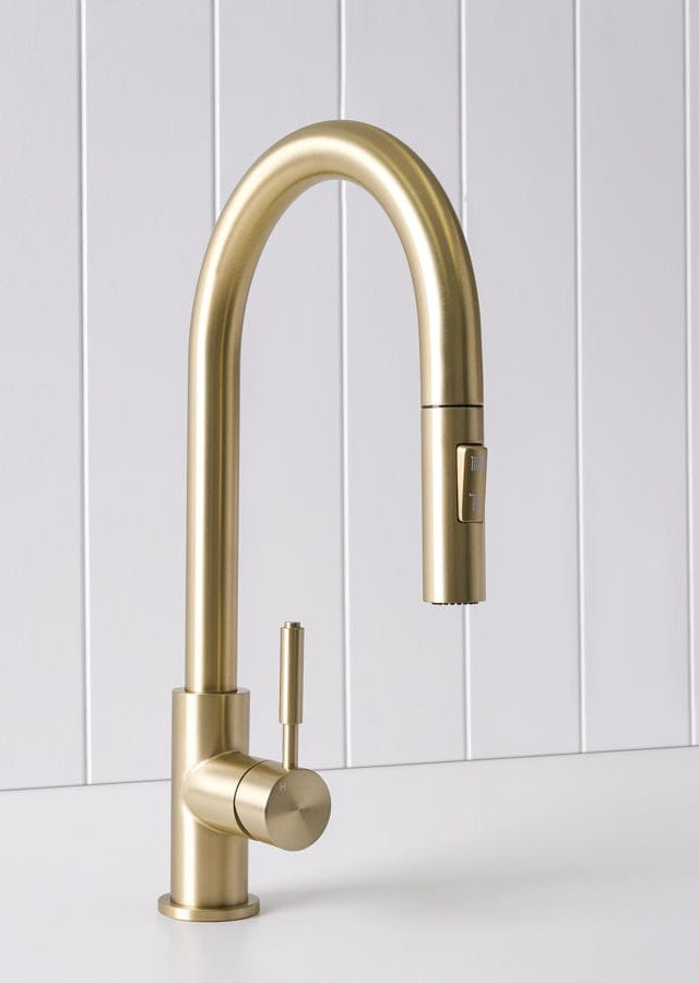 Yabby TAPWARE Melbourne Dual Function Kitchen Mixer Warm Brushed Nickel