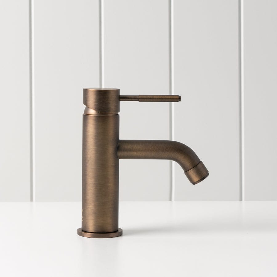 TileCloud TAPWARE Melbourne Short Basin Mixer Antique Brass