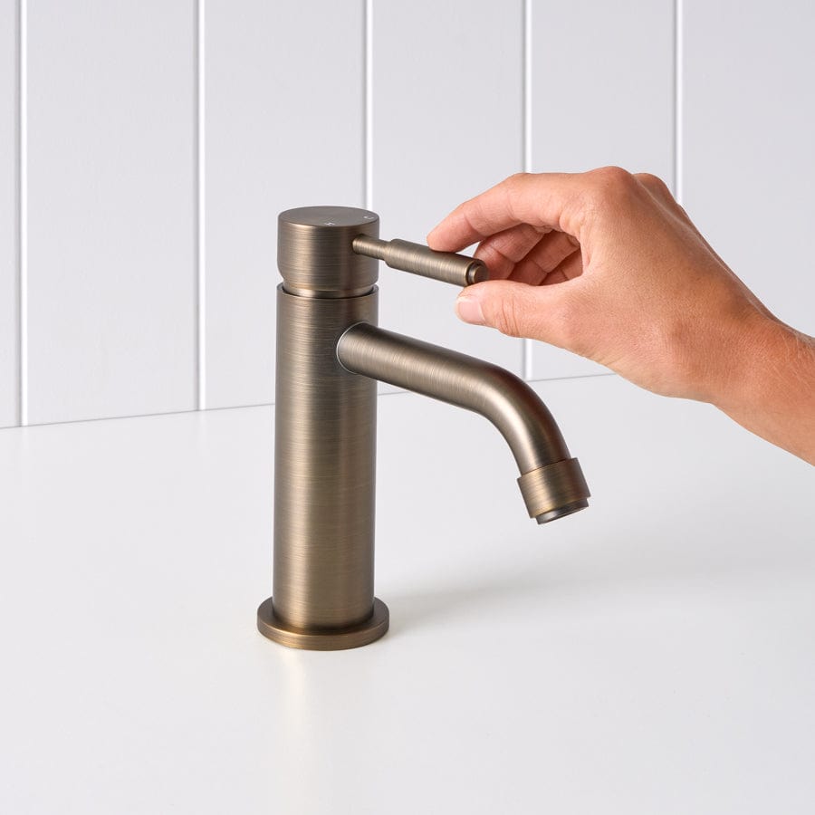 Yabby TAPWARE Melbourne Short Basin Mixer Antique Brass