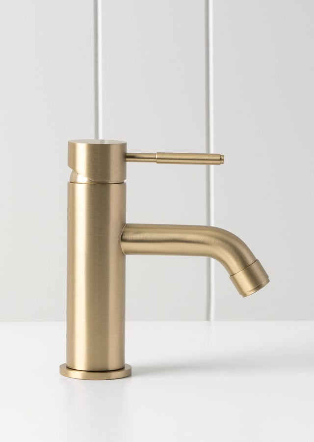 TileCloud TAPWARE Melbourne Short Basin Mixer Brushed Brass