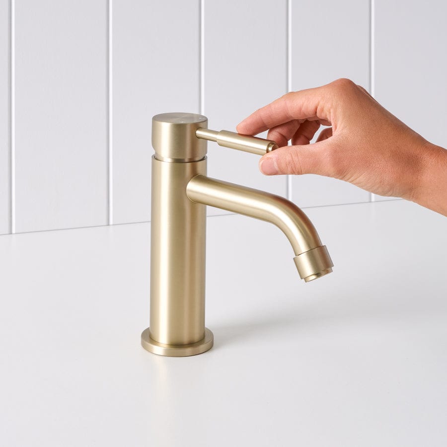 Yabby TAPWARE Melbourne Short Basin Mixer Warm Brushed Nickel