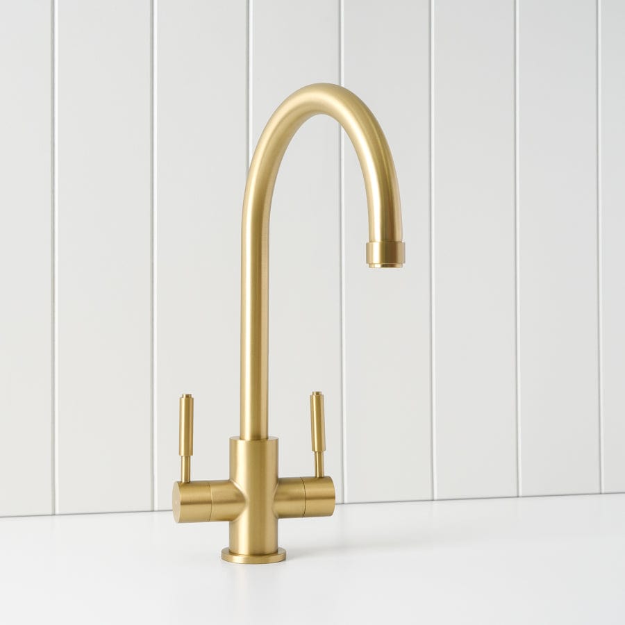 Yabby TAPWARE Melbourne Twin Tap Kitchen Mixer Brushed Brass