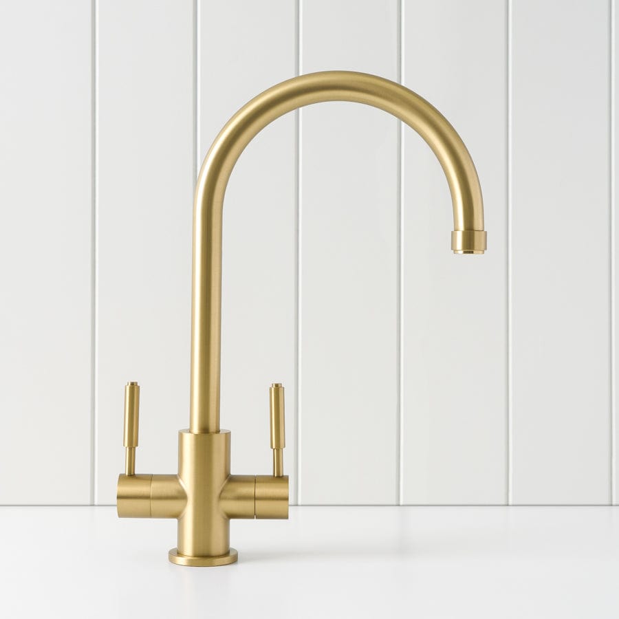 Yabby TAPWARE Melbourne Twin Tap Kitchen Mixer Brushed Brass