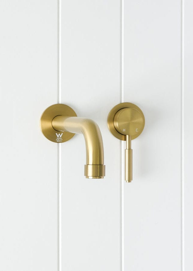 Yabby TAPWARE Melbourne Wall Spout + Mixer Brushed Brass