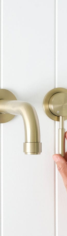 Yabby TAPWARE Melbourne Wall Spout + Mixer Warm Brushed Nickel