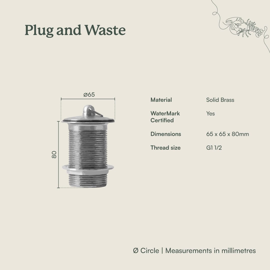 Yabby TAPWARE Plug and Waste Antique Brass