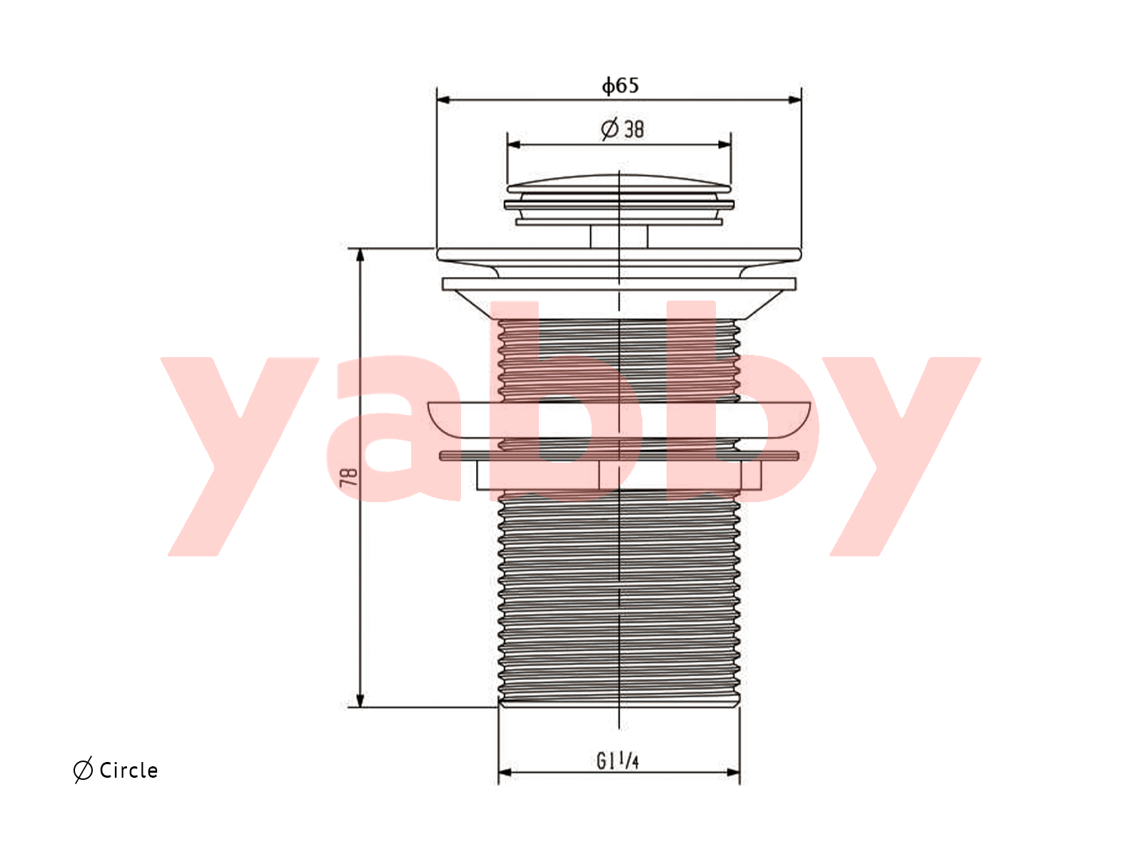 Yabby TAPWARE Pop Up Waste Black Matte - No Overflow