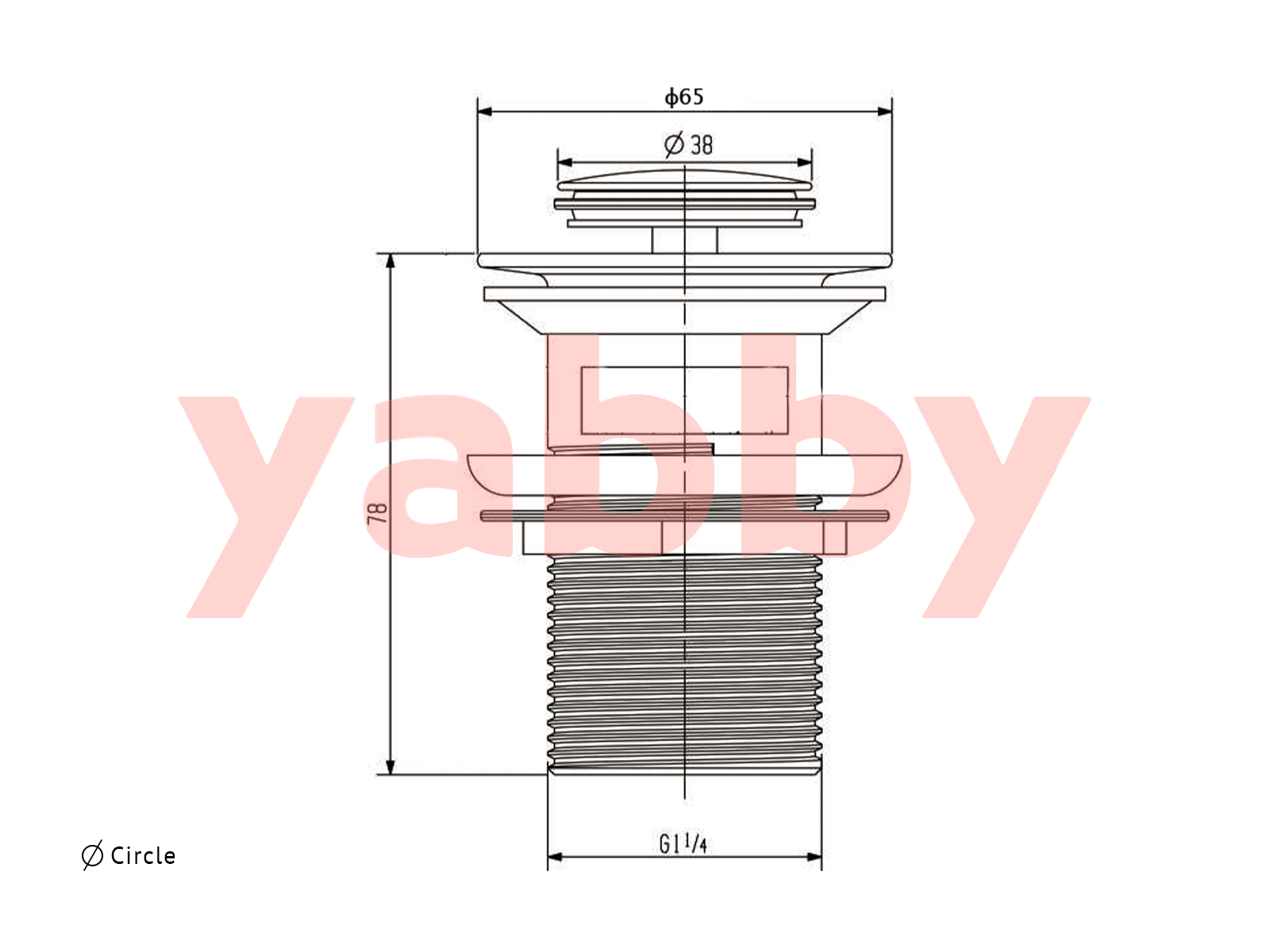 Yabby TAPWARE Pop Up Waste Gunmetal- Overflow