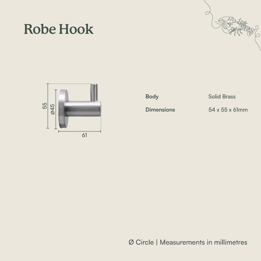 Yabby TAPWARE Robe Hook Brushed Brass